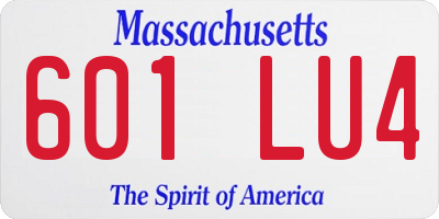 MA license plate 601LU4
