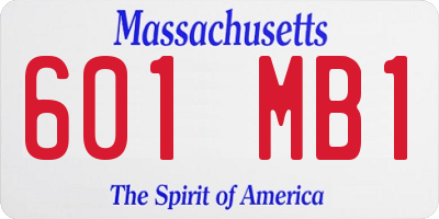 MA license plate 601MB1