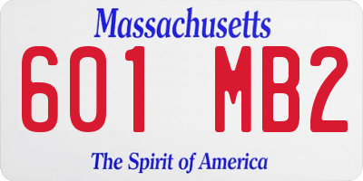 MA license plate 601MB2