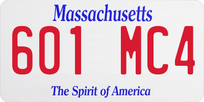 MA license plate 601MC4