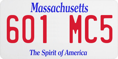 MA license plate 601MC5
