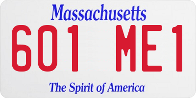 MA license plate 601ME1