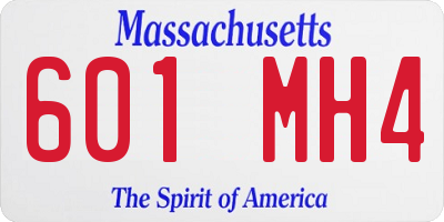 MA license plate 601MH4