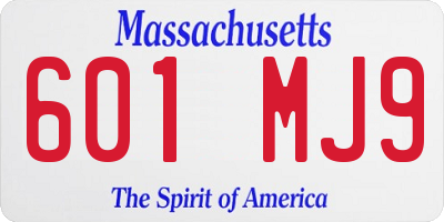 MA license plate 601MJ9