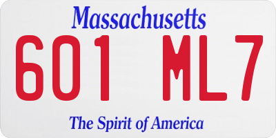 MA license plate 601ML7