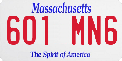 MA license plate 601MN6