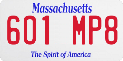 MA license plate 601MP8