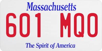MA license plate 601MQ0
