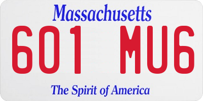 MA license plate 601MU6