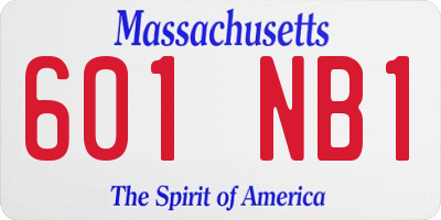 MA license plate 601NB1