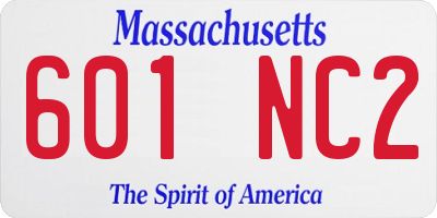 MA license plate 601NC2