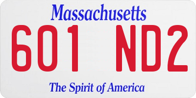 MA license plate 601ND2