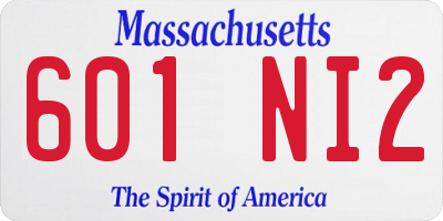 MA license plate 601NI2