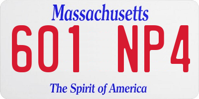 MA license plate 601NP4