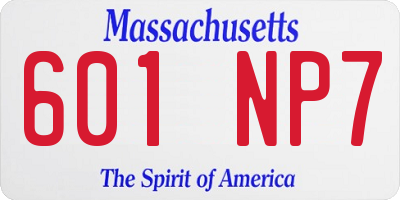 MA license plate 601NP7