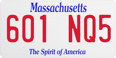 MA license plate 601NQ5
