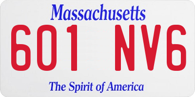 MA license plate 601NV6