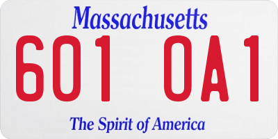 MA license plate 601OA1