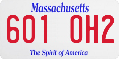 MA license plate 601OH2