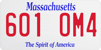 MA license plate 601OM4