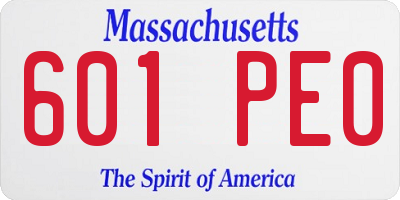 MA license plate 601PE0