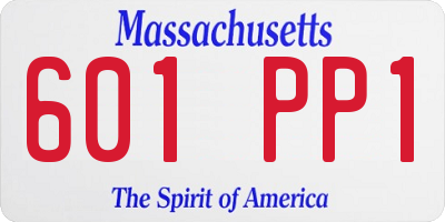 MA license plate 601PP1