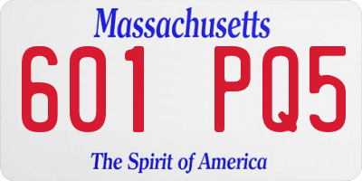MA license plate 601PQ5