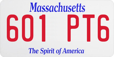 MA license plate 601PT6