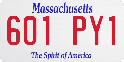 MA license plate 601PY1