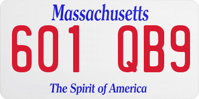MA license plate 601QB9