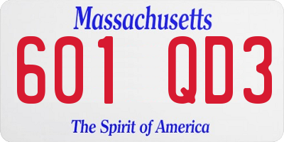 MA license plate 601QD3