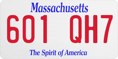 MA license plate 601QH7