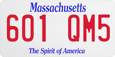 MA license plate 601QM5