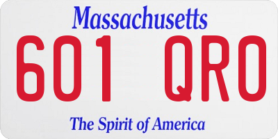 MA license plate 601QR0