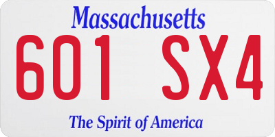 MA license plate 601SX4
