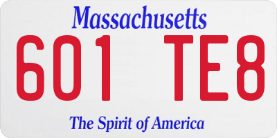 MA license plate 601TE8
