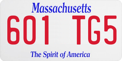 MA license plate 601TG5