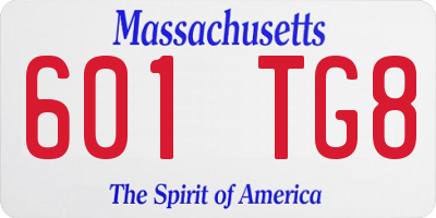 MA license plate 601TG8