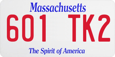 MA license plate 601TK2