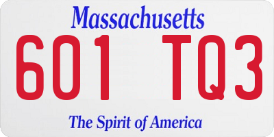 MA license plate 601TQ3
