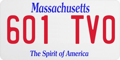 MA license plate 601TV0
