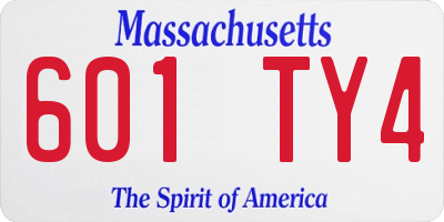 MA license plate 601TY4