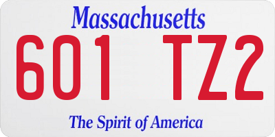 MA license plate 601TZ2