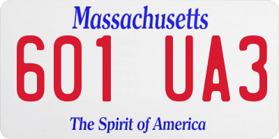 MA license plate 601UA3