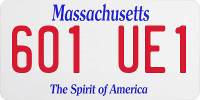 MA license plate 601UE1