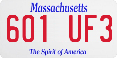 MA license plate 601UF3