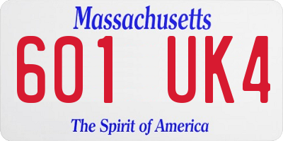 MA license plate 601UK4