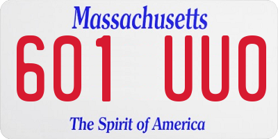 MA license plate 601UU0