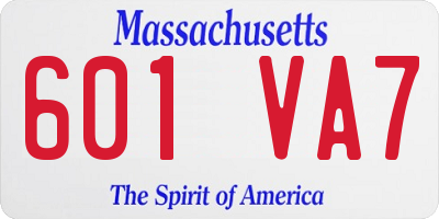 MA license plate 601VA7