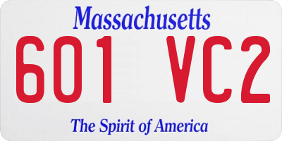 MA license plate 601VC2